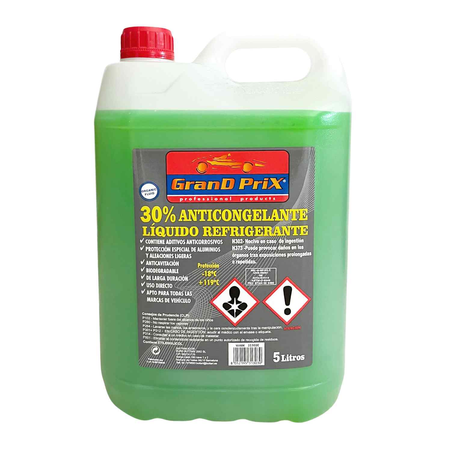 Anticongelante 30% liquido refrigerante 5 Litros verde 30%