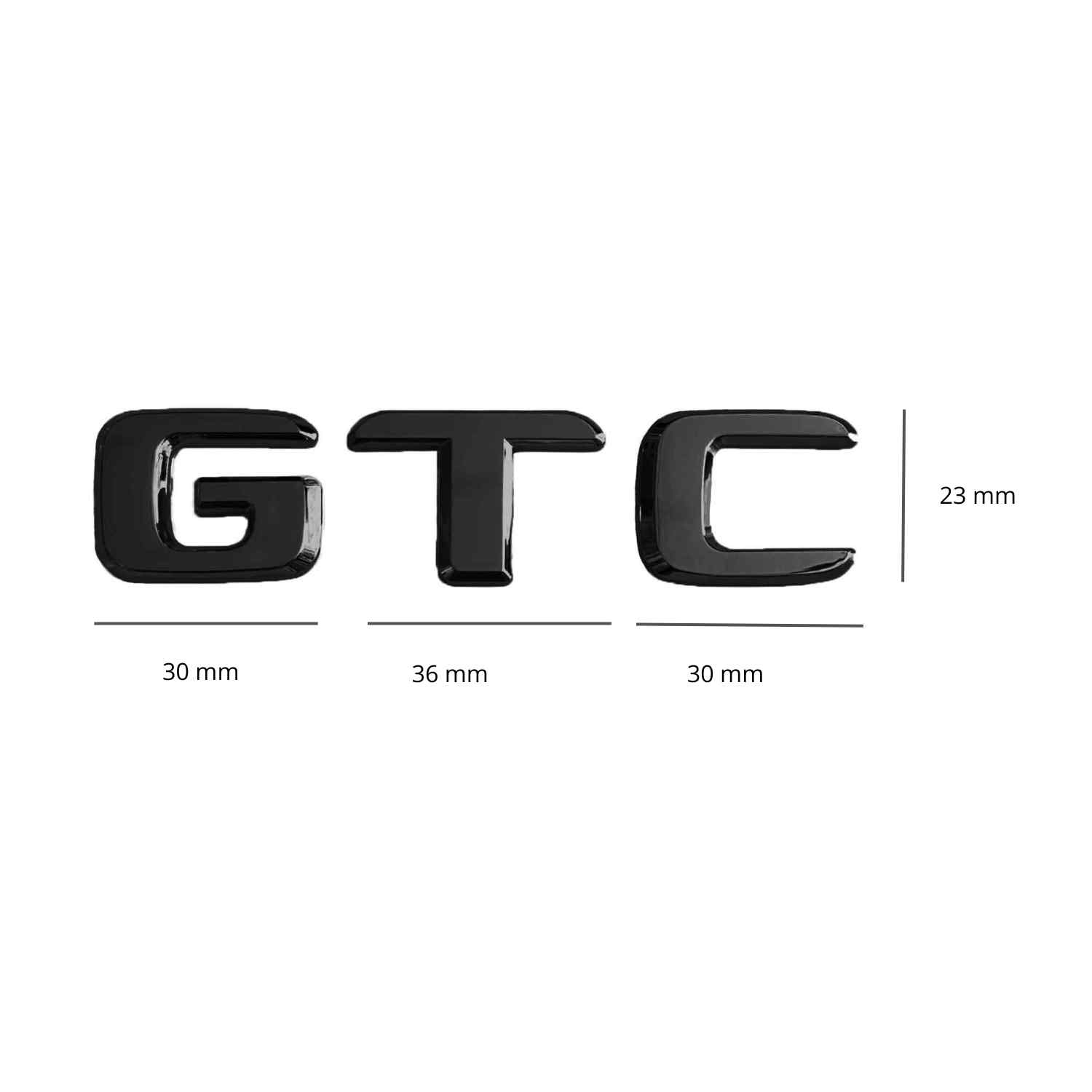 Emblema adhesivo plástico GTC compatible con Volkswagen Negro - imagen 2