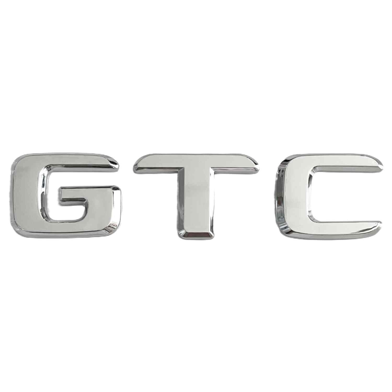 Emblema adhesivo plástico GTC compatible con Volkswagen plateado brillo