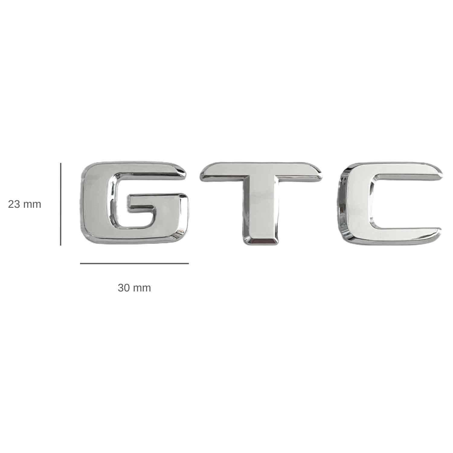 Emblema adhesivo plástico GTC compatible con Volkswagen plateado brillo - imagen 2