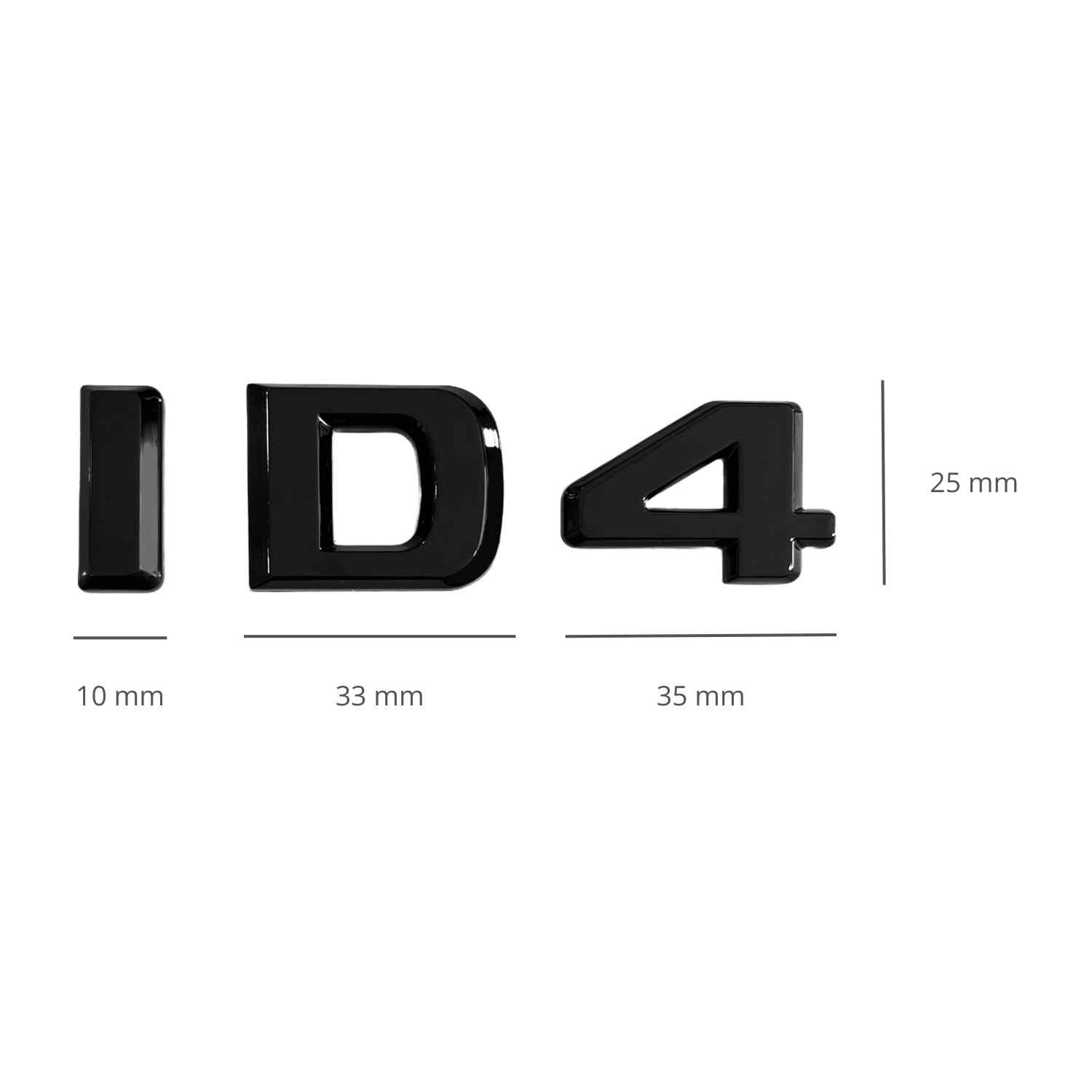 Emblema adhesivo plástico ID4 compatible con Volkswagen Negro - imagen 2
