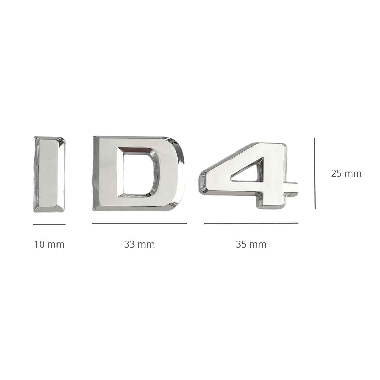 Emblema adhesivo plástico ID4 compatible con Volkswagen Plateado brillo - imagen 2
