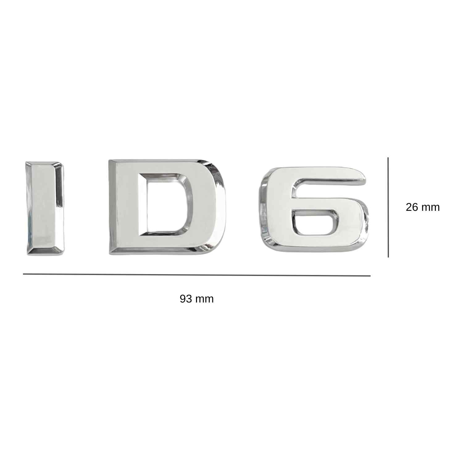 Emblema adhesivo plástico ID6 compatible con Volkswagen Plateado brillo - imagen 2