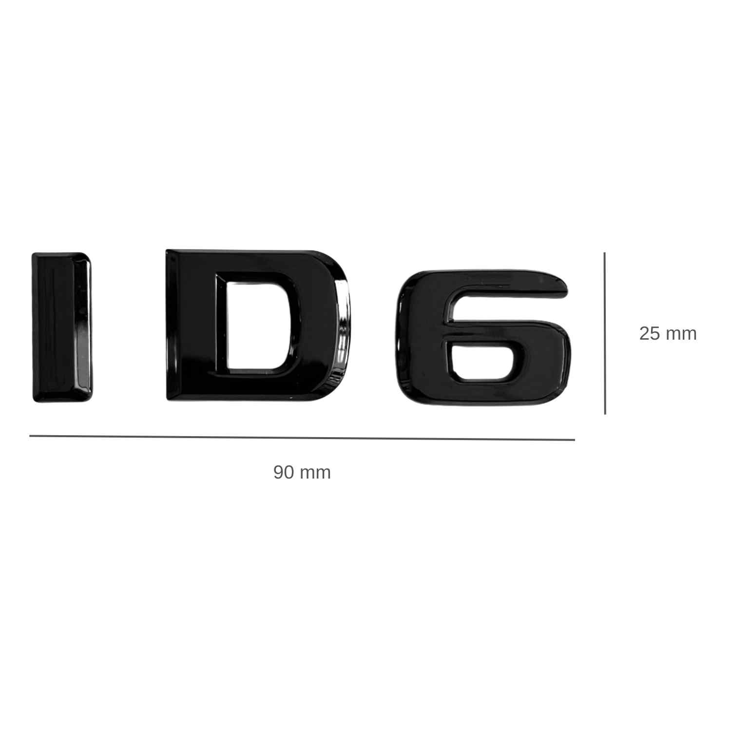 Emblema adhesivo plástico ID6 compatible con Volkswagen negro brillo - imagen 2