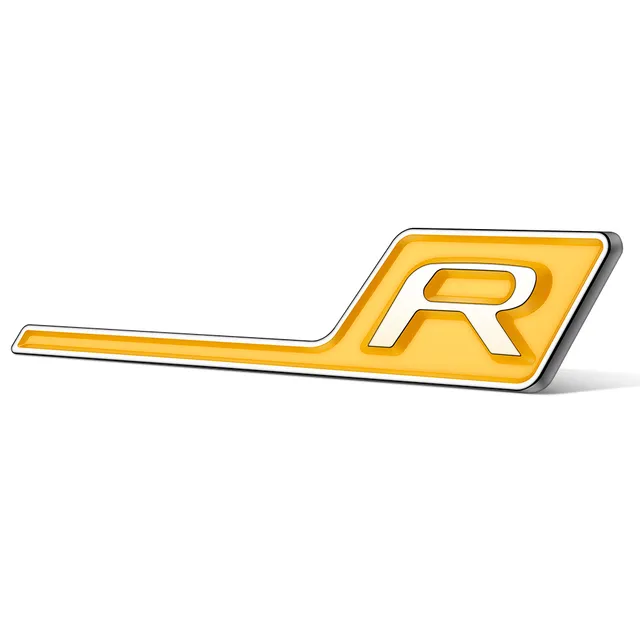 Emblema R Adhesivo plastico compatible con Mercedes amarillo plateado - imagen 1