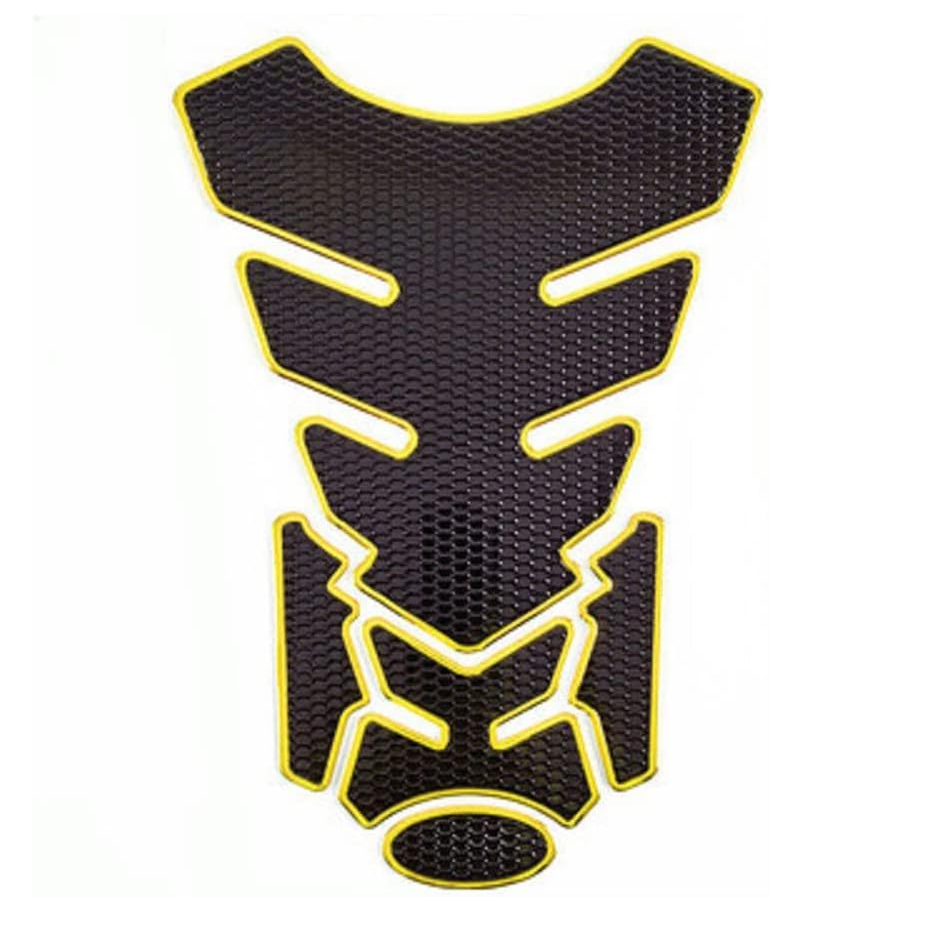 Protector deposito moto universal fibra carbono amarillo