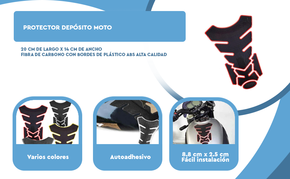 Banner - Protector deposito moto universal fibra carbono amarillo