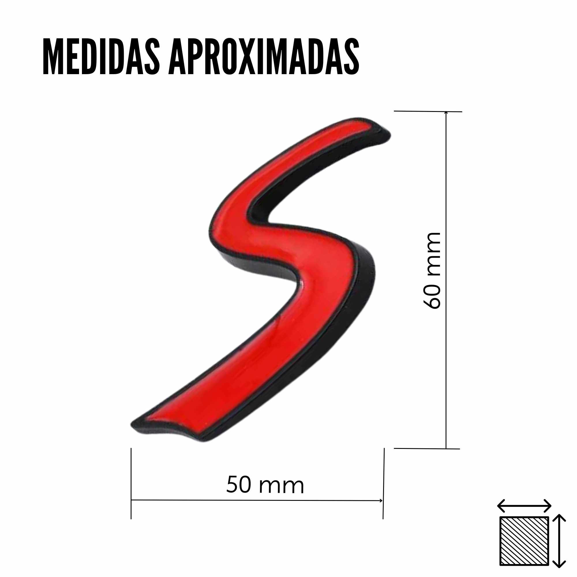 Emblema Logo S parrilla compatible con Mini negro rojo - imagen 5
