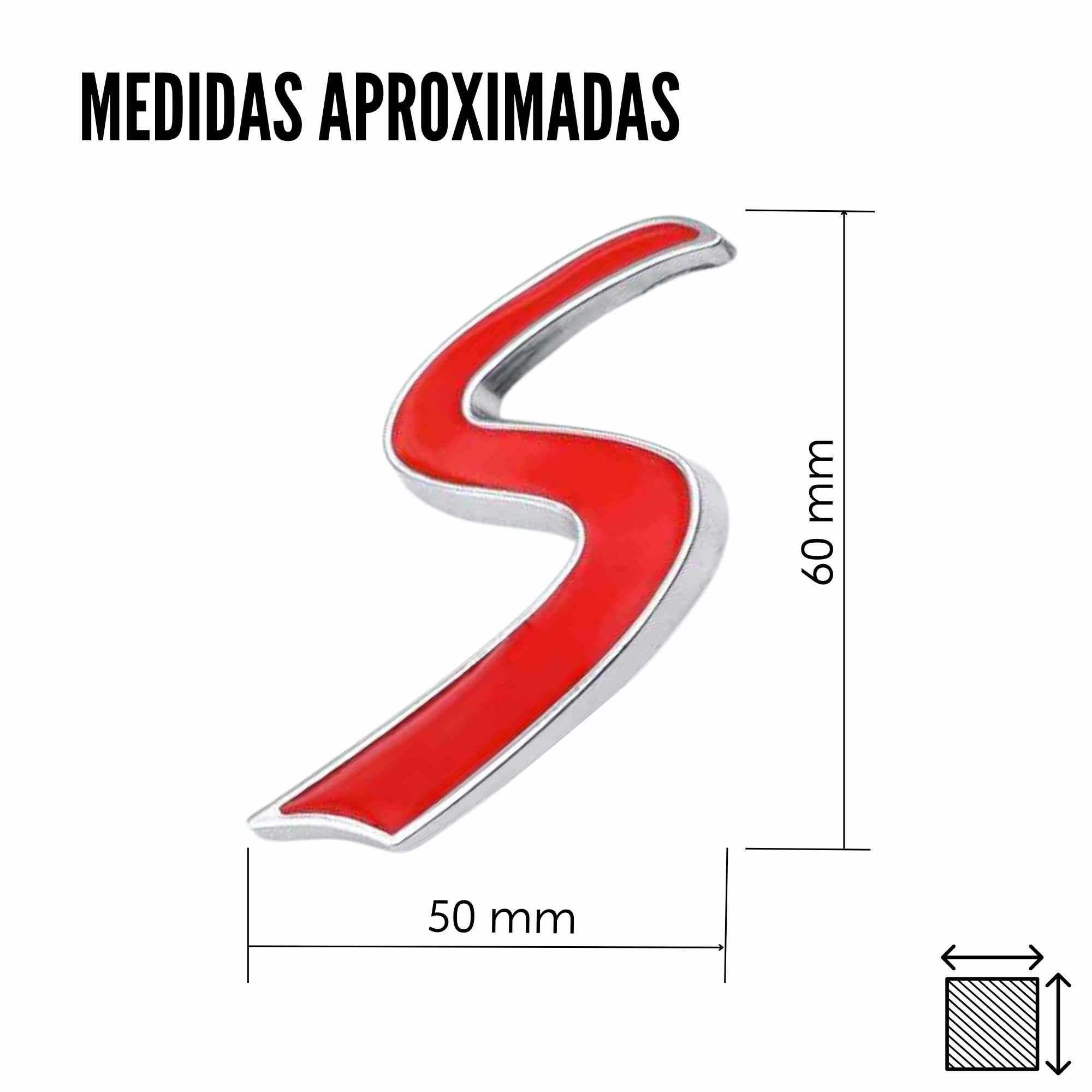 Emblema Logo S parrilla compatible con Mini plateado rojo - imagen 4