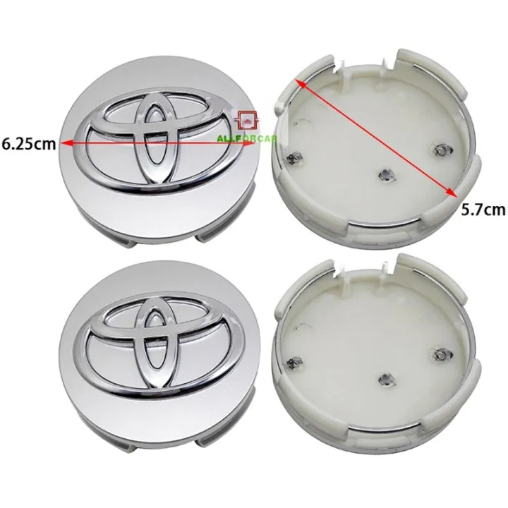 Embellecedor Para Llanta Compatible Con Toyota 62 Mm (4 Uds) plateado - imagen 1