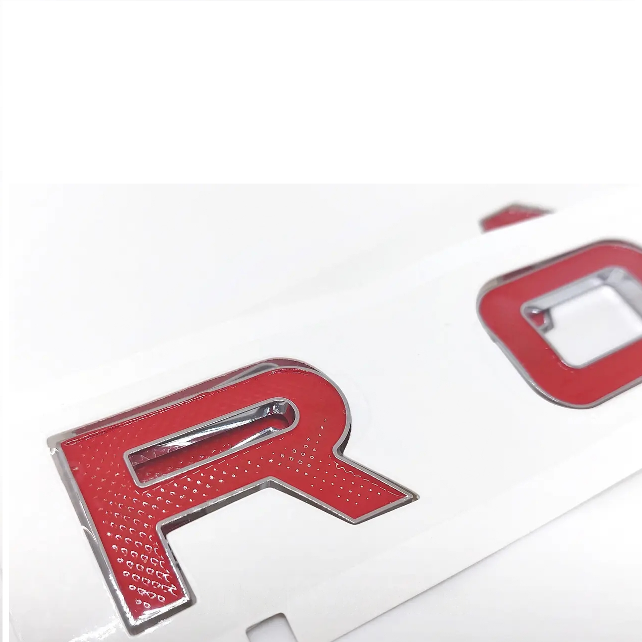 Emblema de letras compatible con Range Rover rojo bordes plata - imagen 2