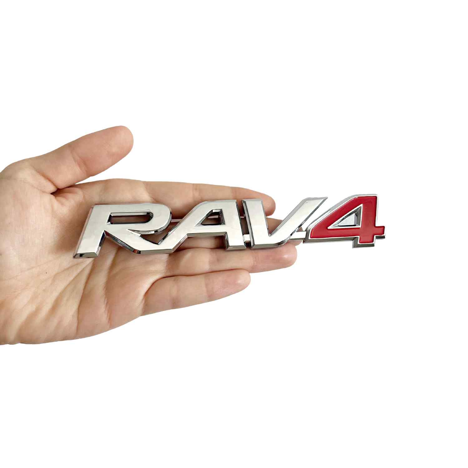 Emblema RAV4 para trasero compatible con Toyota plateado rojo - imagen 2