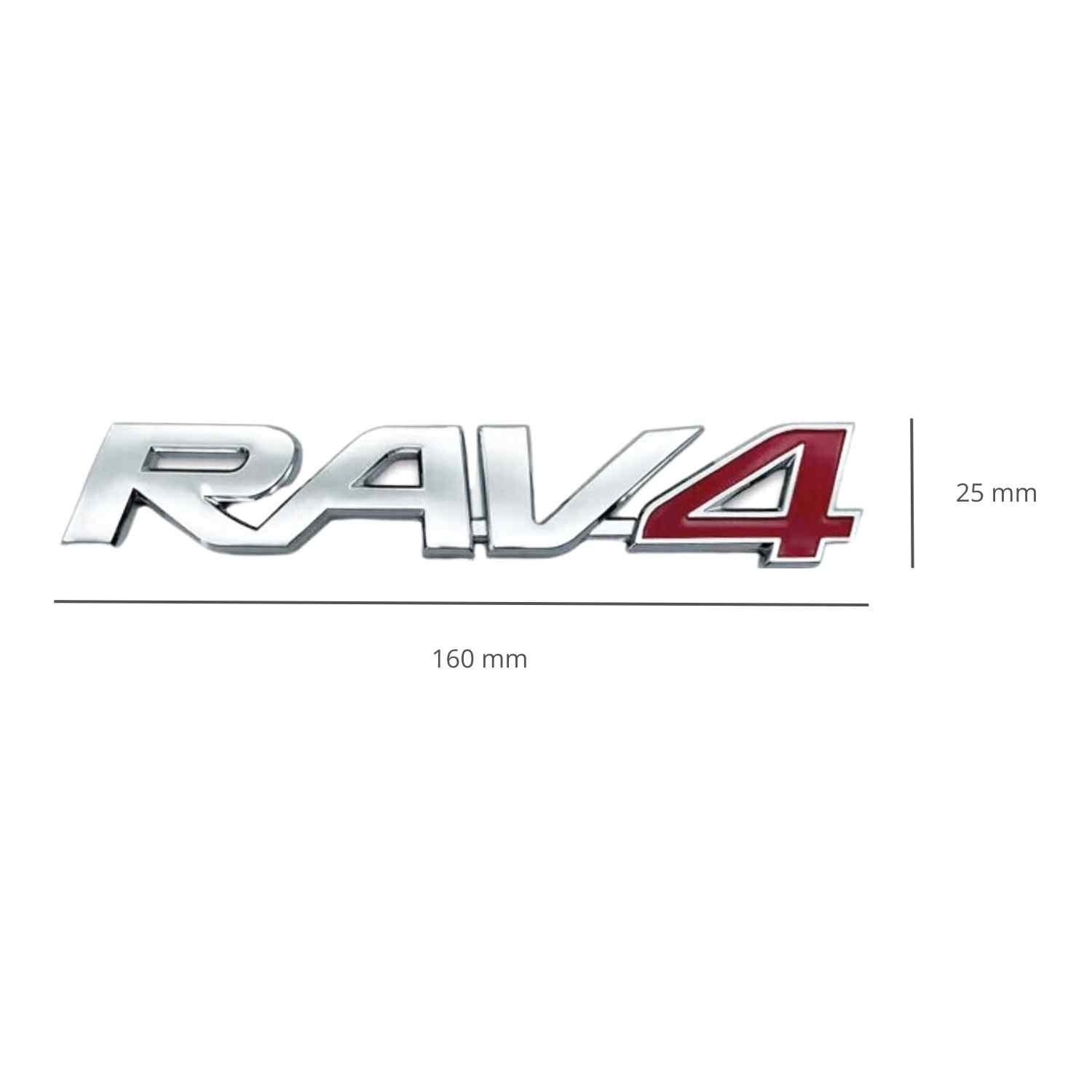 Emblema RAV4 para trasero compatible con Toyota plateado rojo - imagen 3