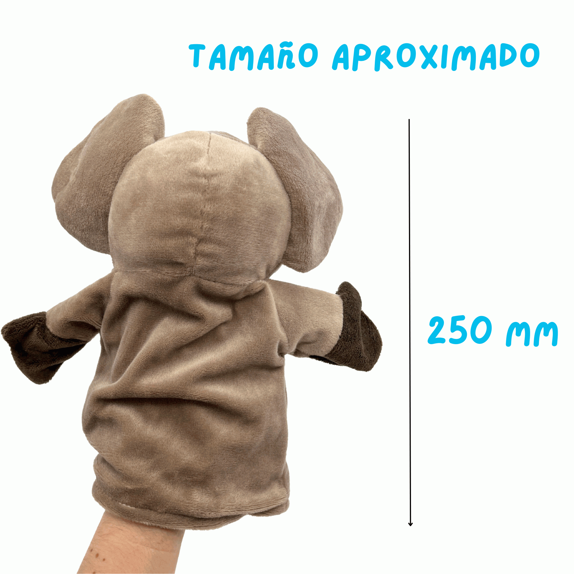 Marioneta mano peluche de elefante - imagen 4