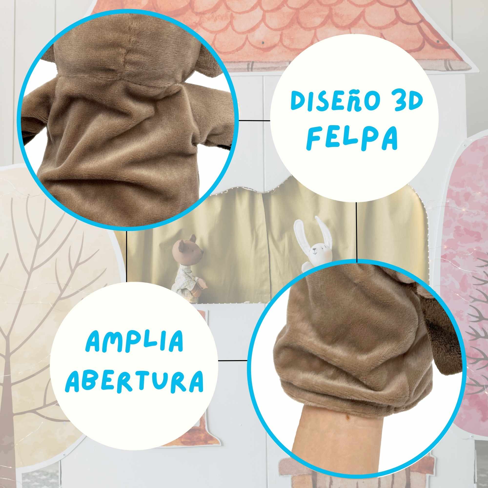 Marioneta mano peluche de elefante - imagen 5