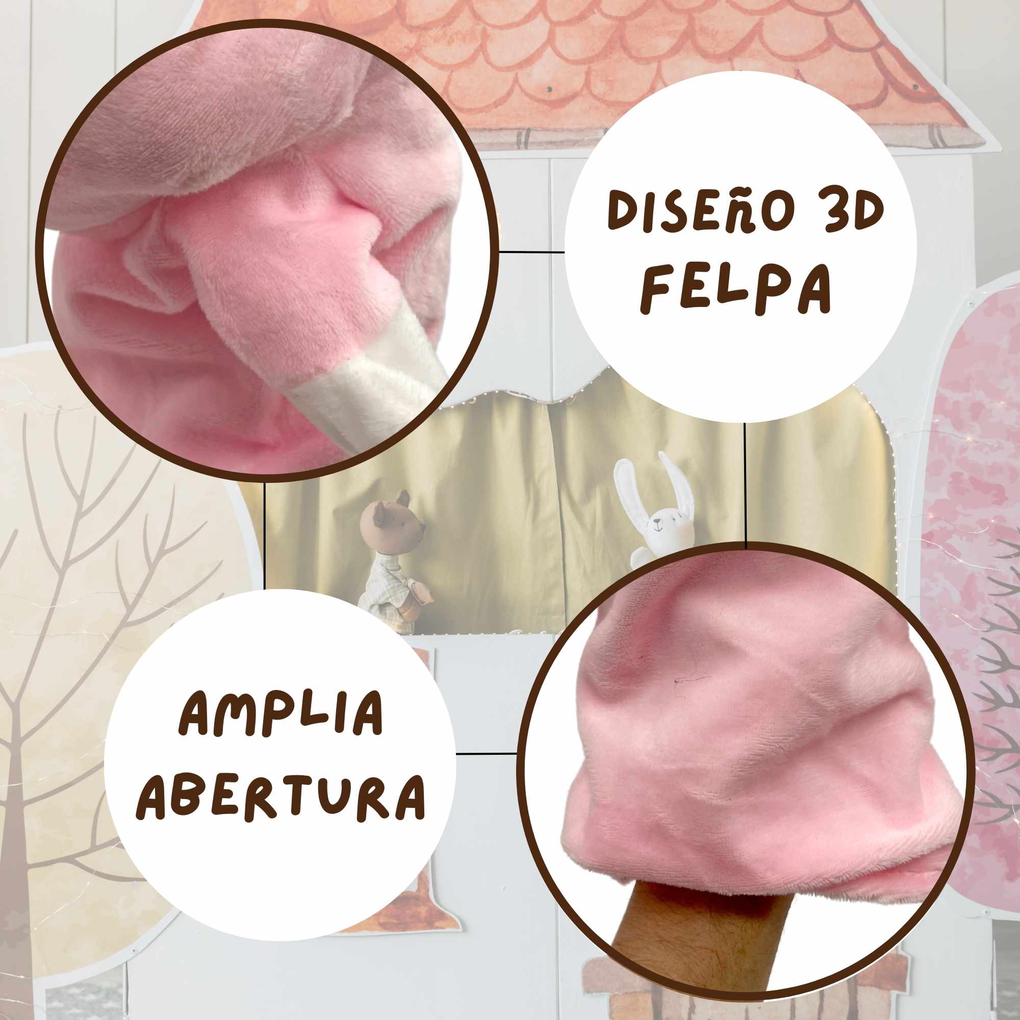 Marioneta mano peluche de Cerdo - imagen 5
