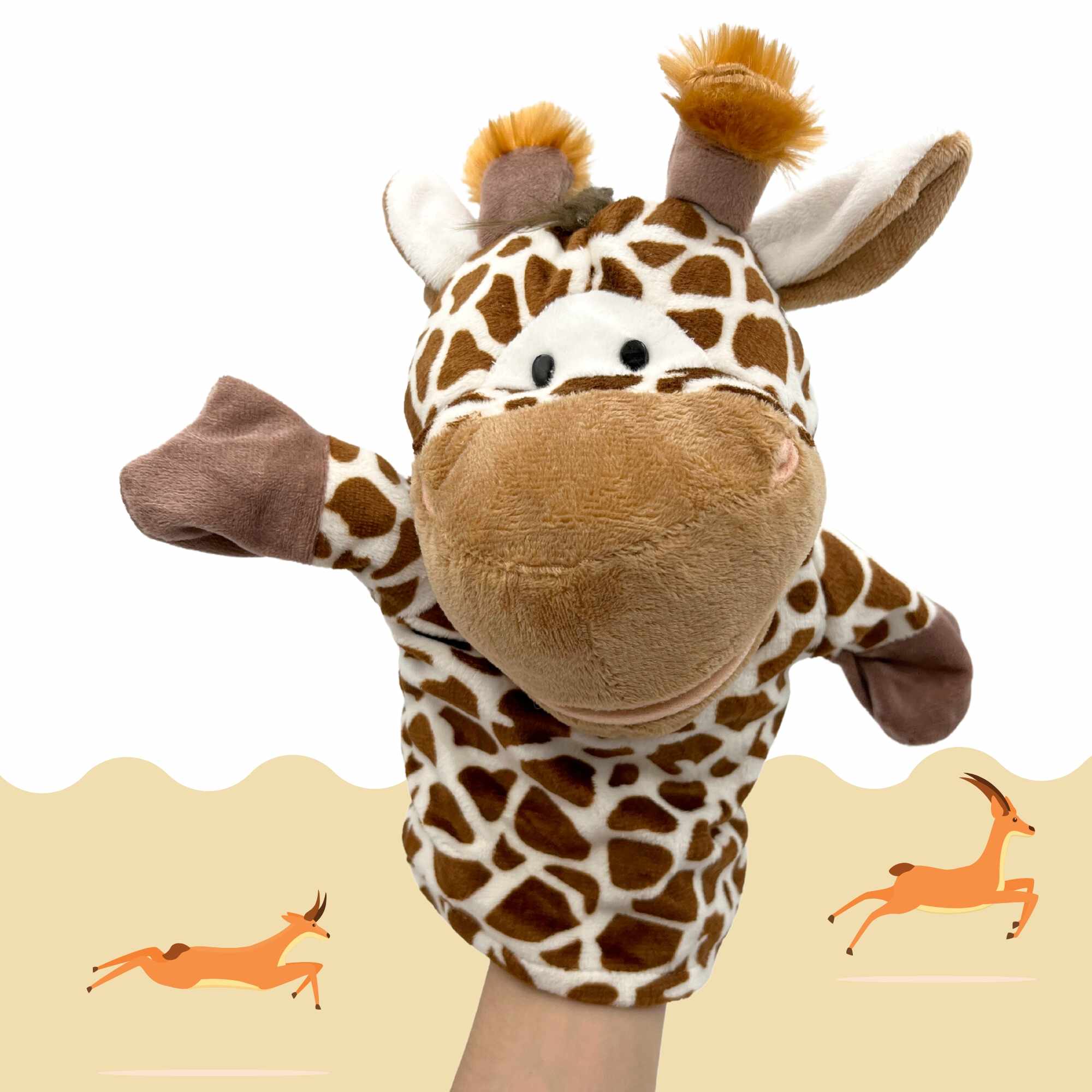 Marioneta mano peluche de Jirafa
