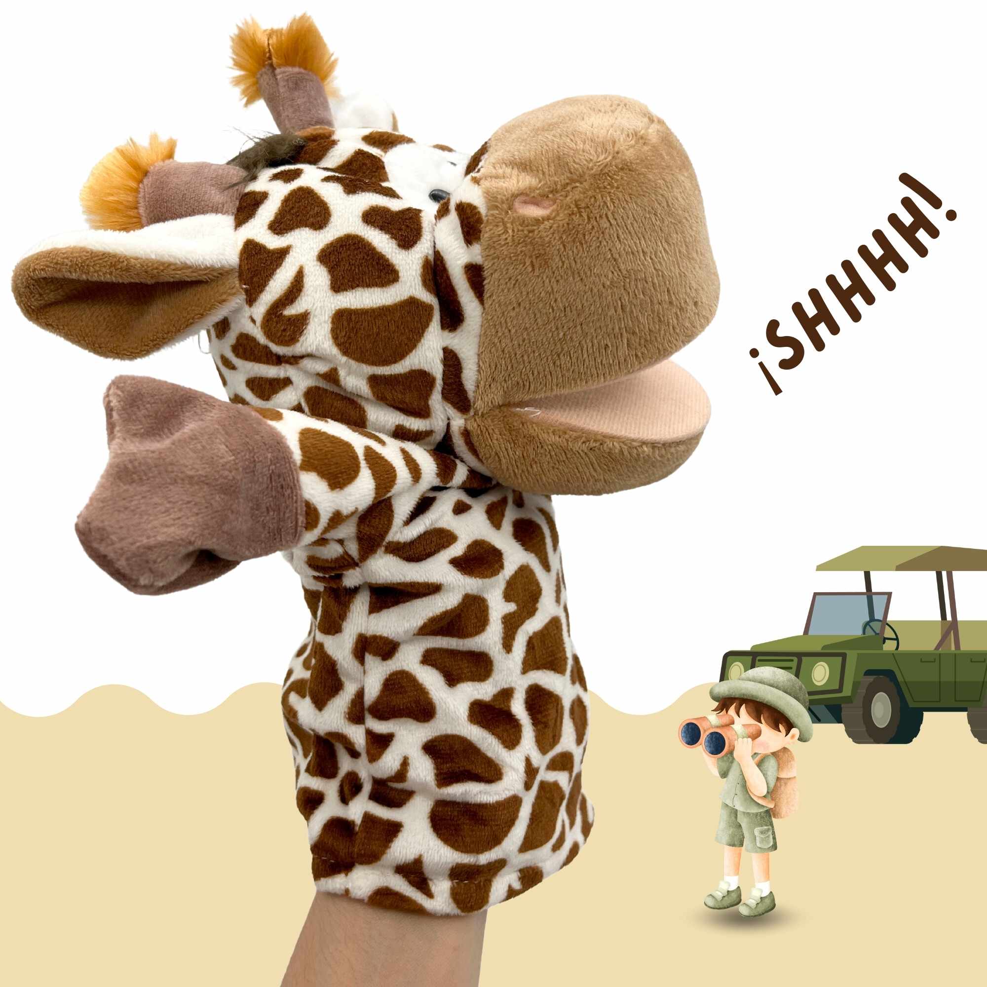Marioneta mano peluche de Jirafa - imagen 2