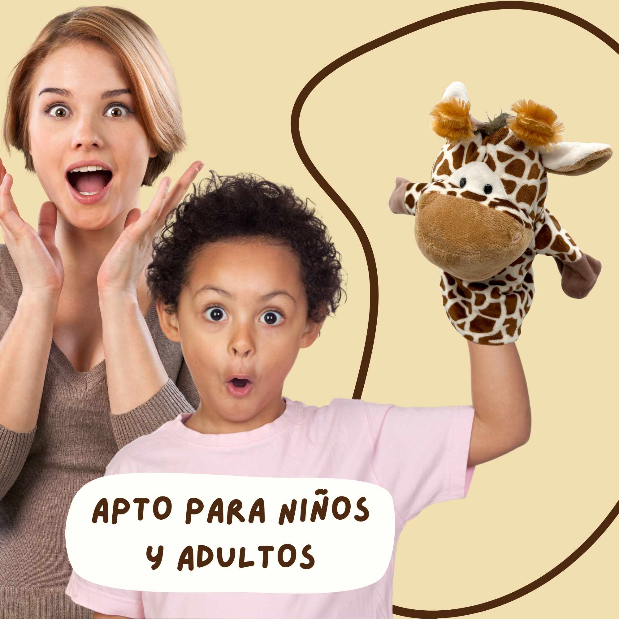 Marioneta mano peluche de Jirafa - imagen 3