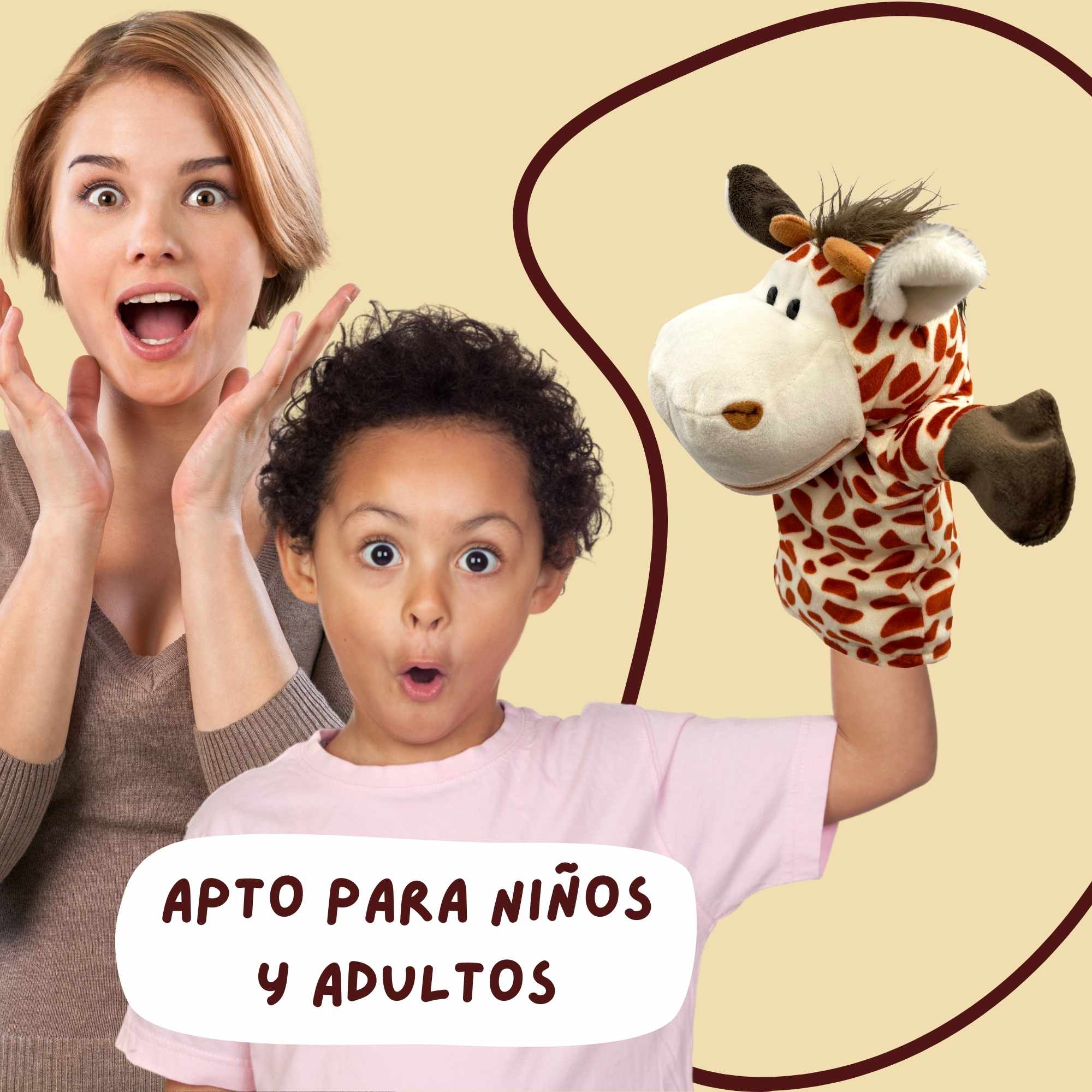 Marioneta mano peluche de Jirafa tipo 2 - imagen 3