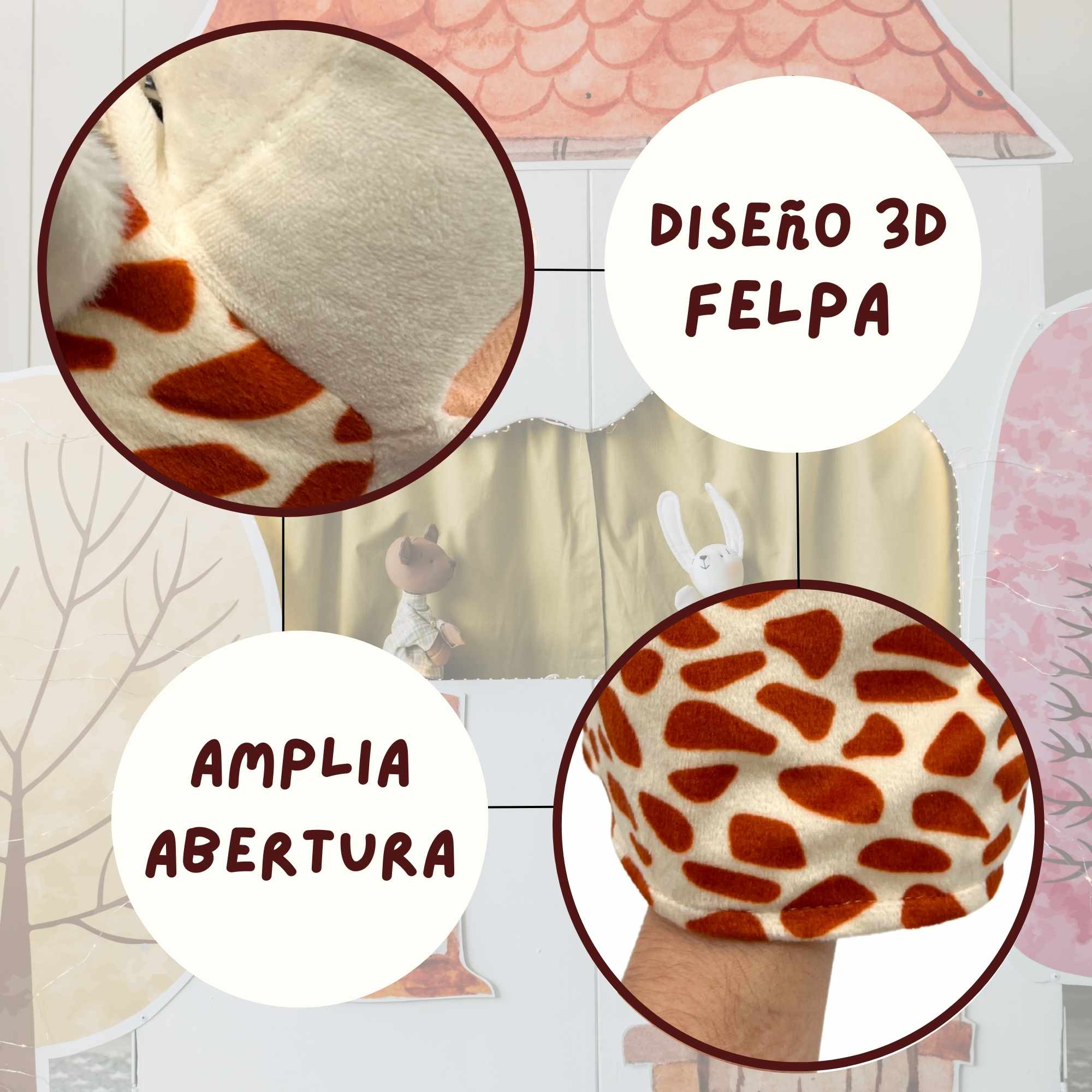 Marioneta mano peluche de Jirafa tipo 2 - imagen 5