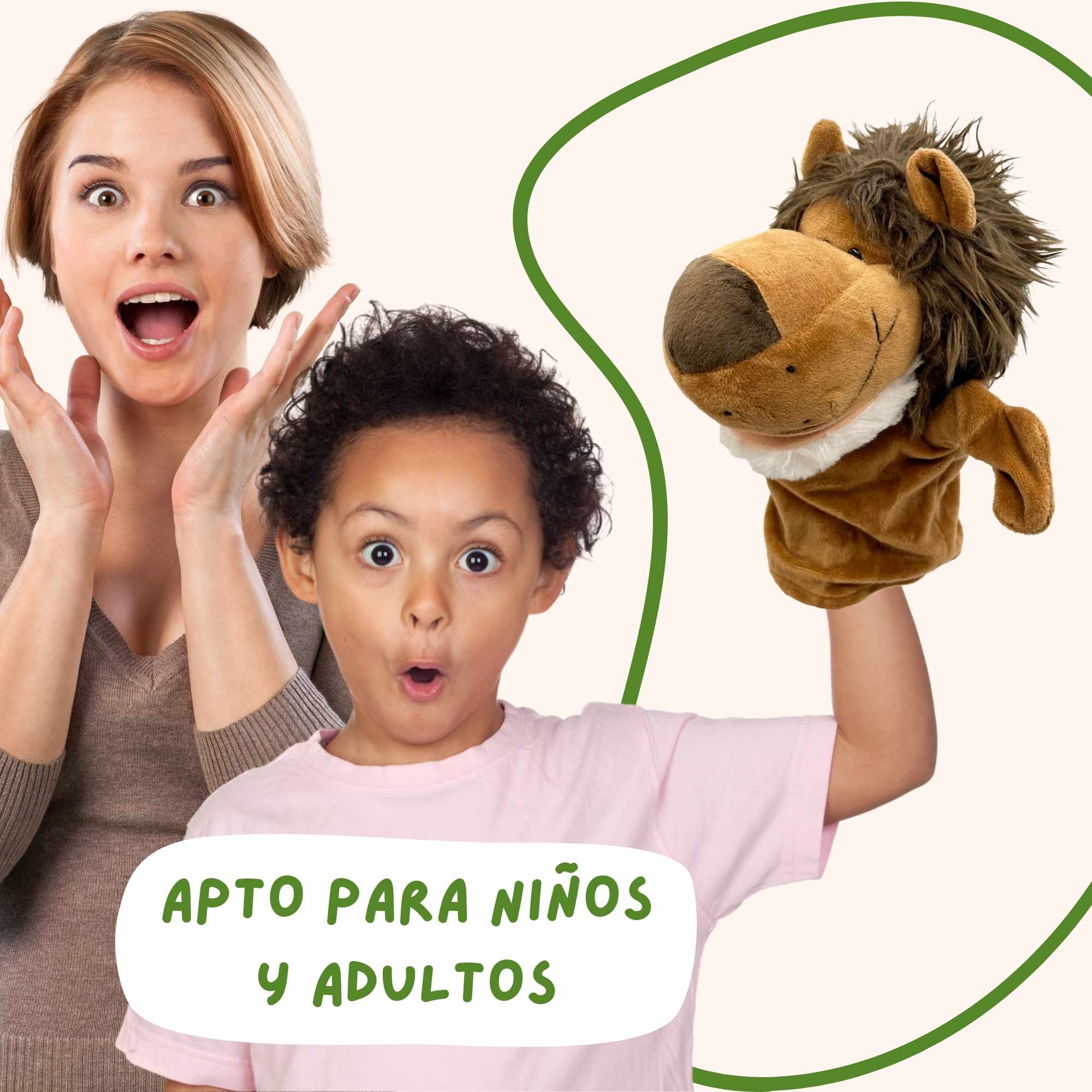 Marioneta mano peluche de Leon - imagen 3
