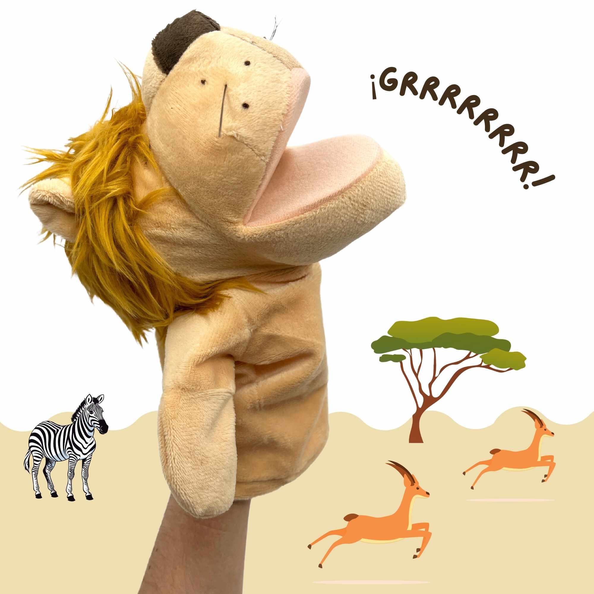 Marioneta mano peluche de Leon tipo 2 - imagen 2