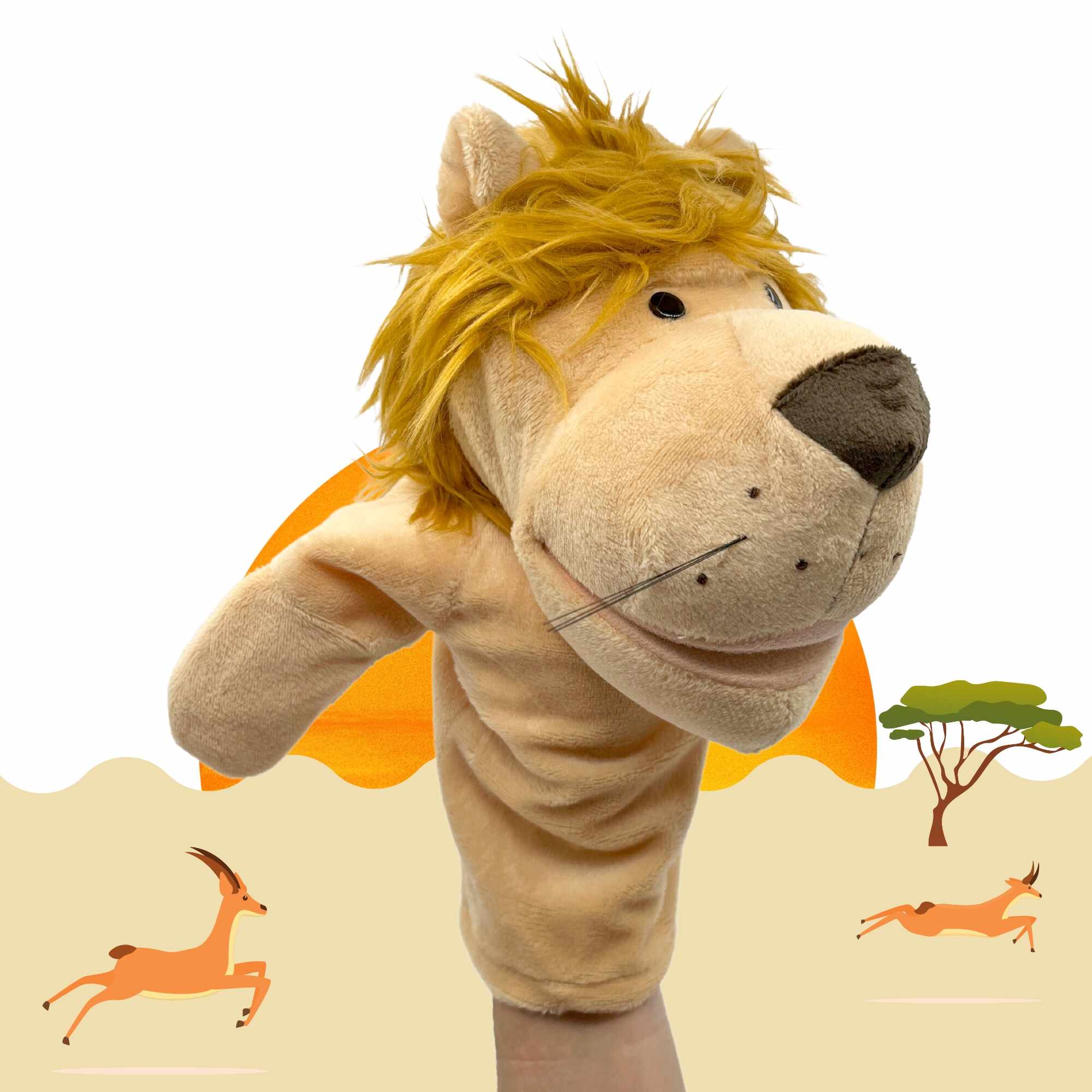 Marioneta mano peluche de Leon tipo 2 - imagen 1