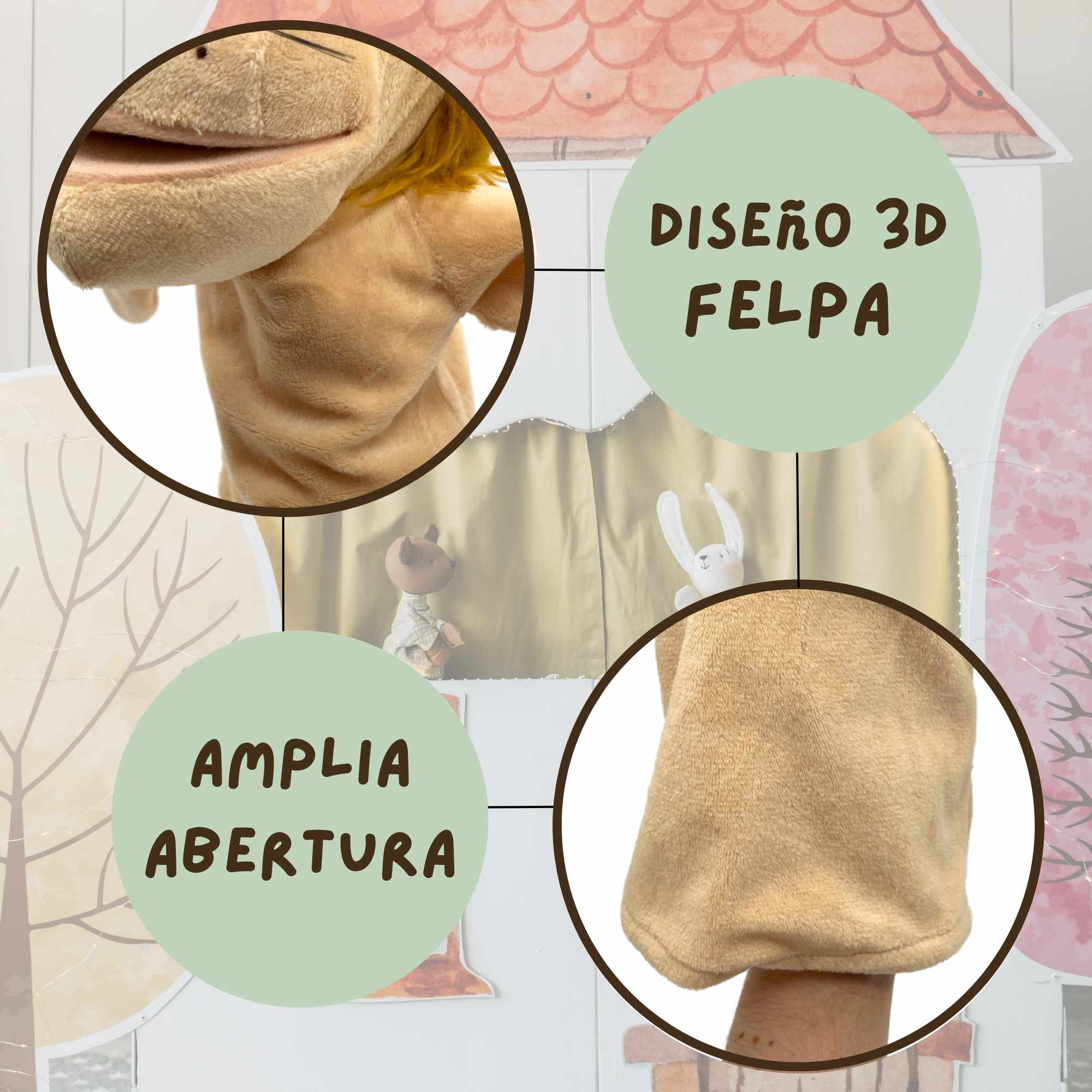 Marioneta mano peluche de Leon tipo 2 - imagen 5