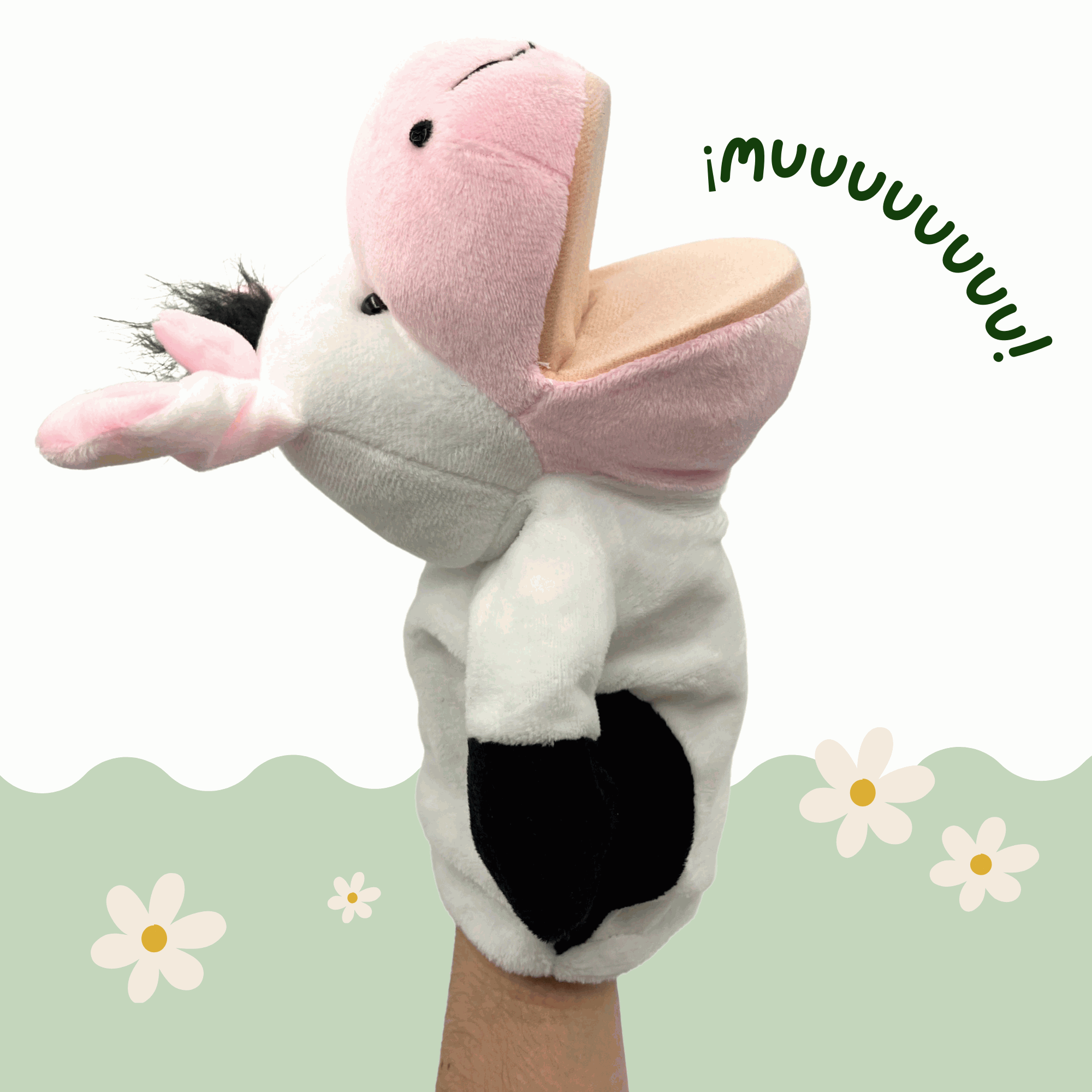 Marioneta mano peluche de Vaca - imagen 2