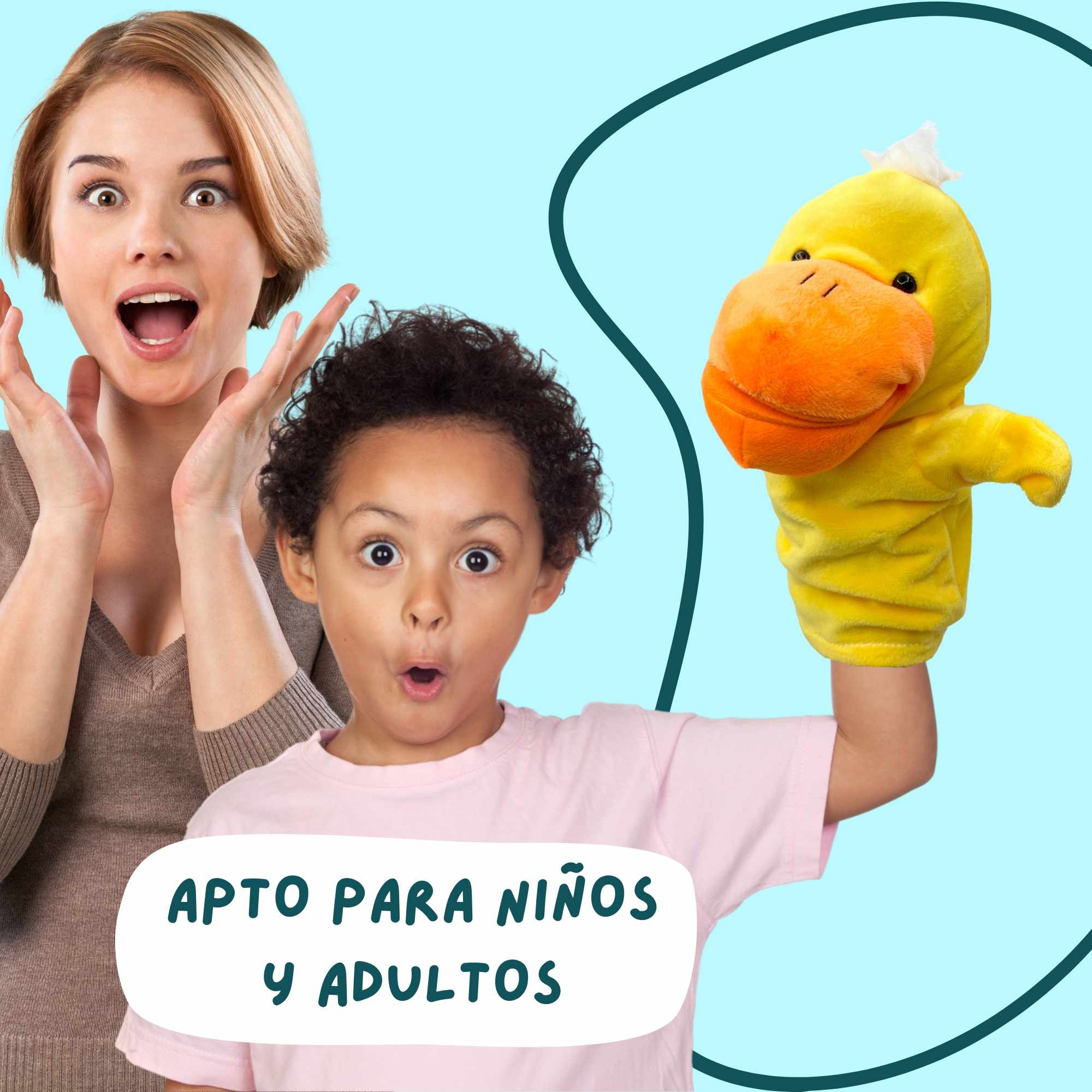 Marioneta mano peluche de Pollo - imagen 3