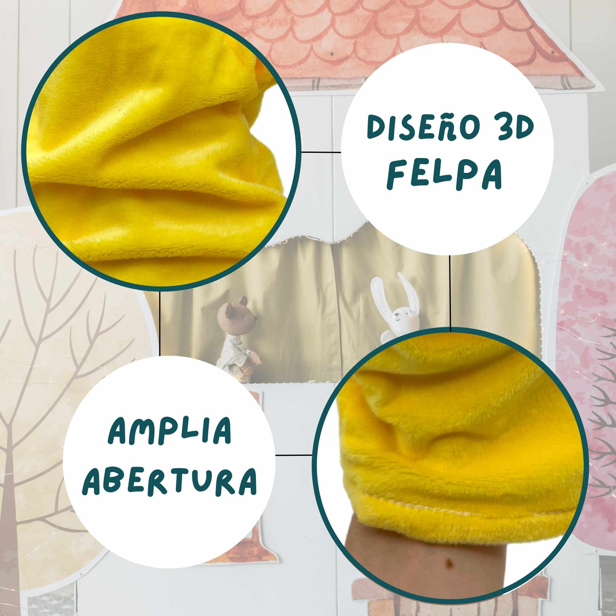 Marioneta mano peluche de Pollo - imagen 5