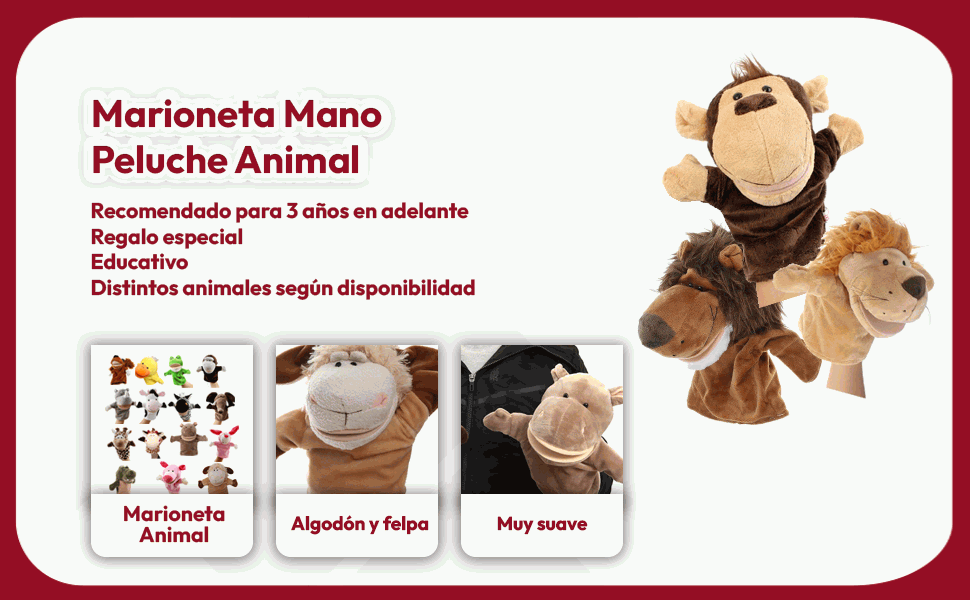 Banner - Marioneta mano peluche de Zebra