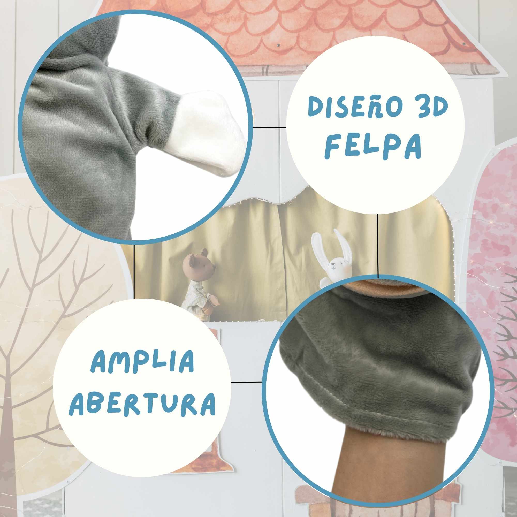 Marioneta mano peluche de Rinoceronte - imagen 5
