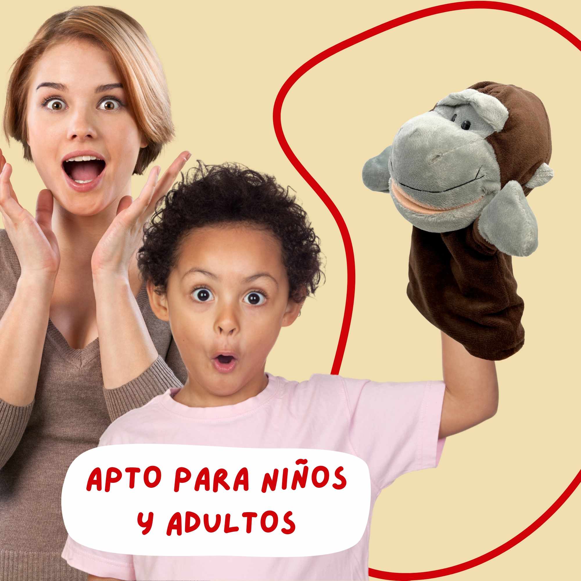 Marioneta mano peluche de Gorila - imagen 3