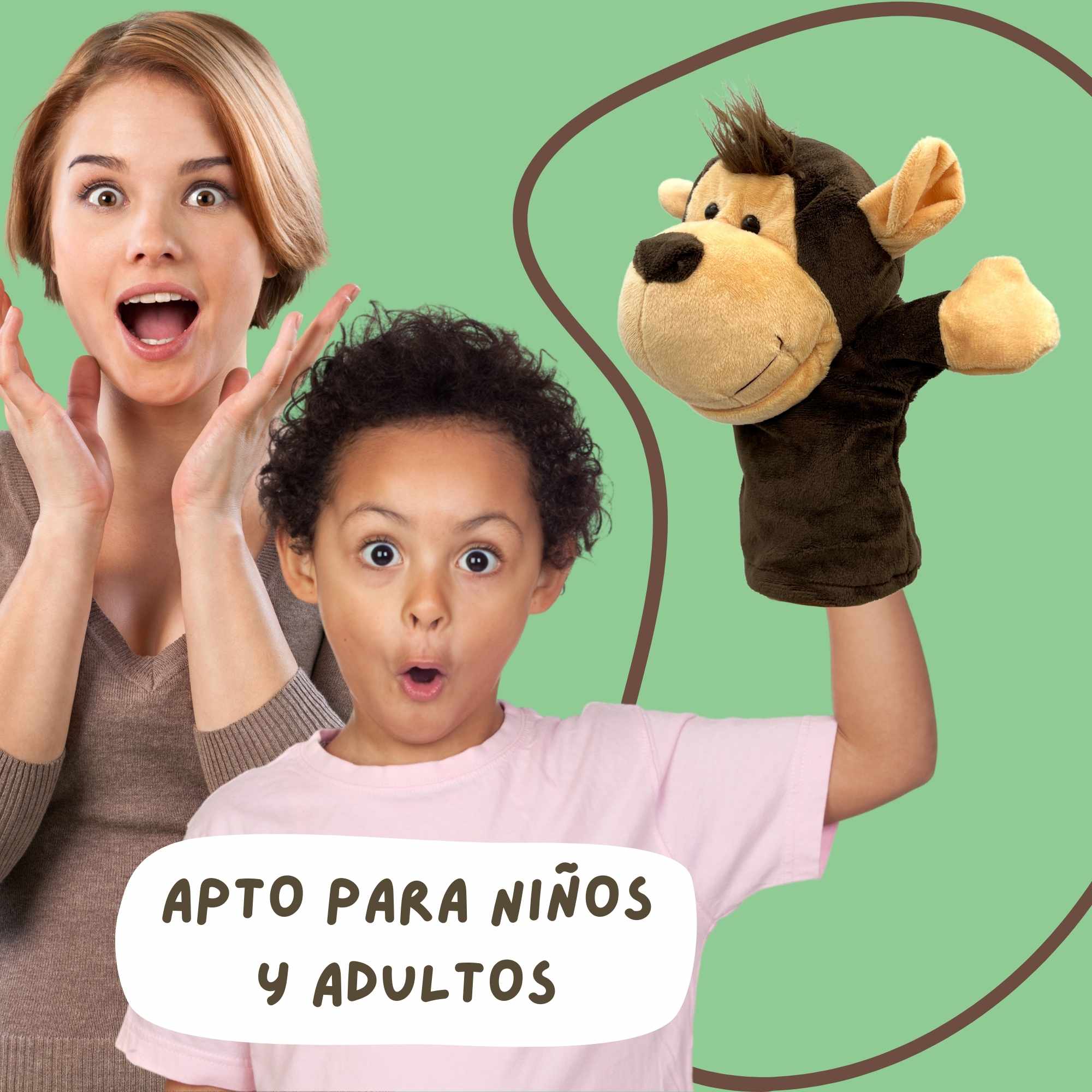Marioneta mano peluche de Mono - imagen 3