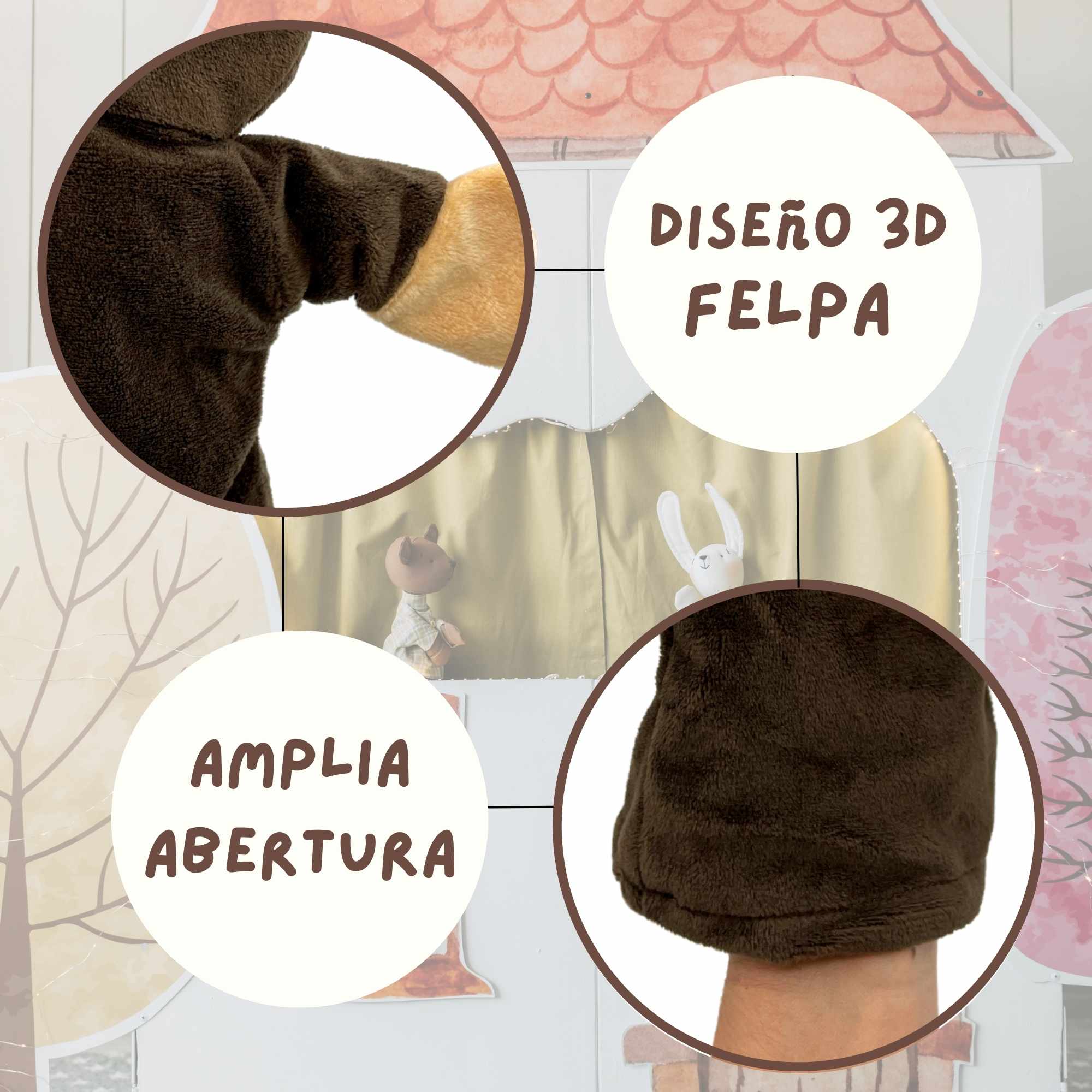 Marioneta mano peluche de Mono - imagen 5