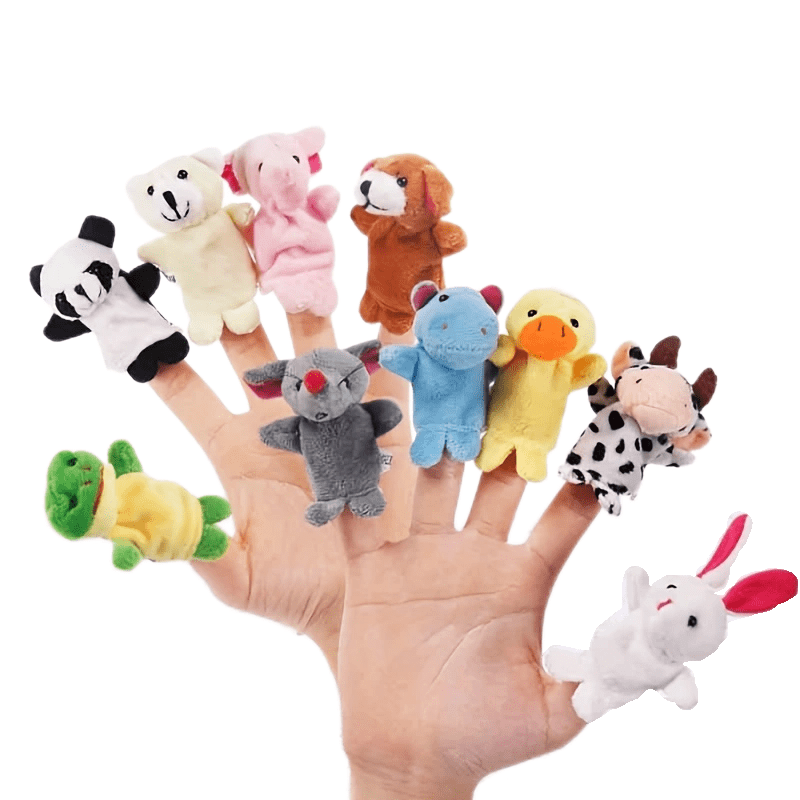 Marionetas Dedos Peluche Animales 10 Unidades