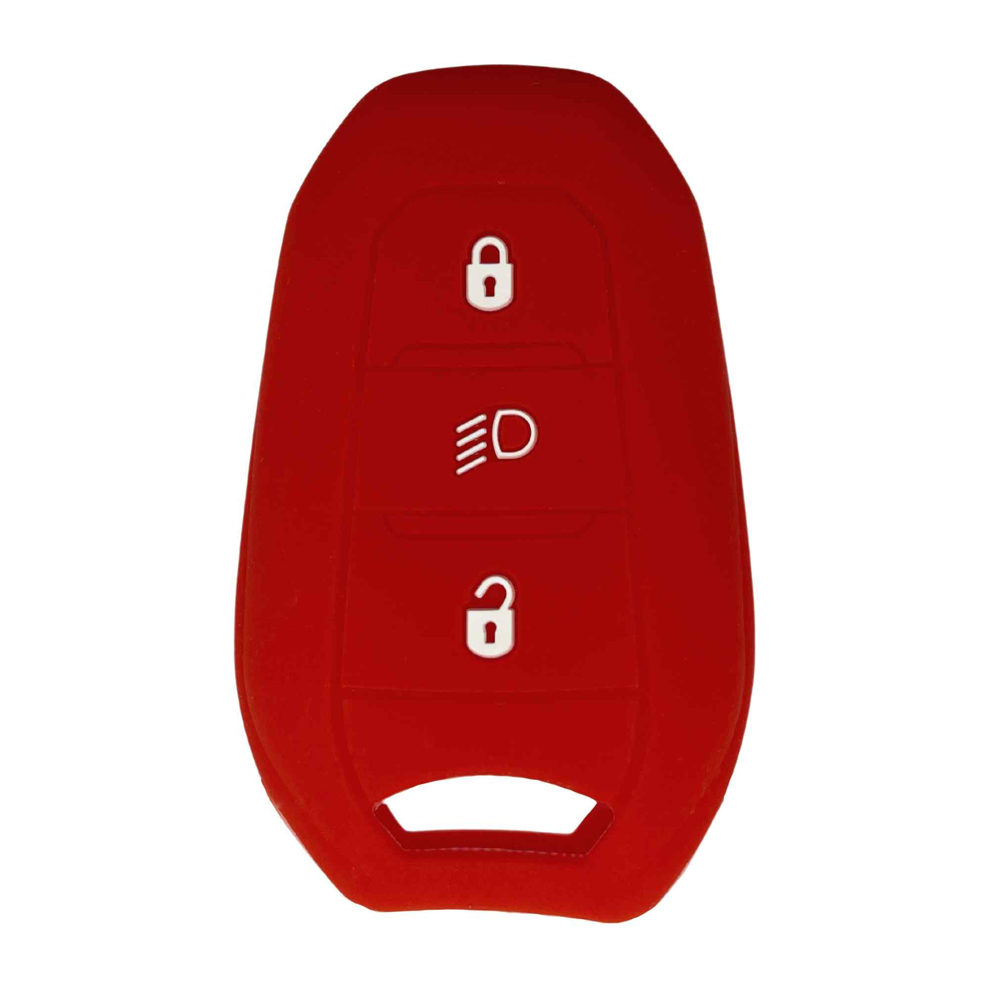 Funda silicona mando llave de coche 3 botones compatible con Peugeot Rojo - imagen 1