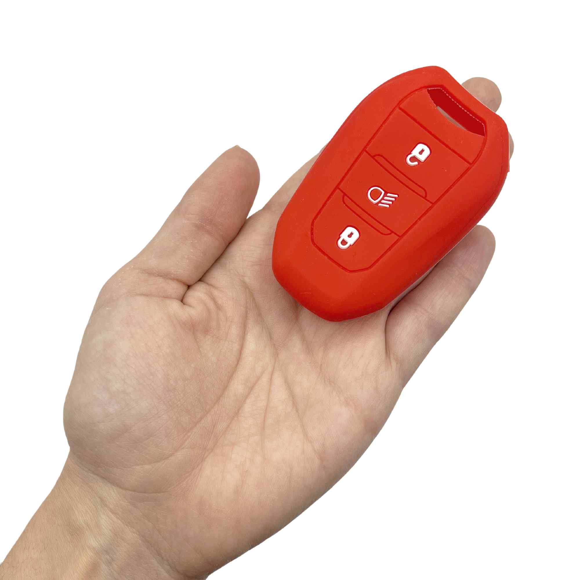 Funda silicona mando llave de coche 3 botones compatible con Peugeot Rojo - imagen 2