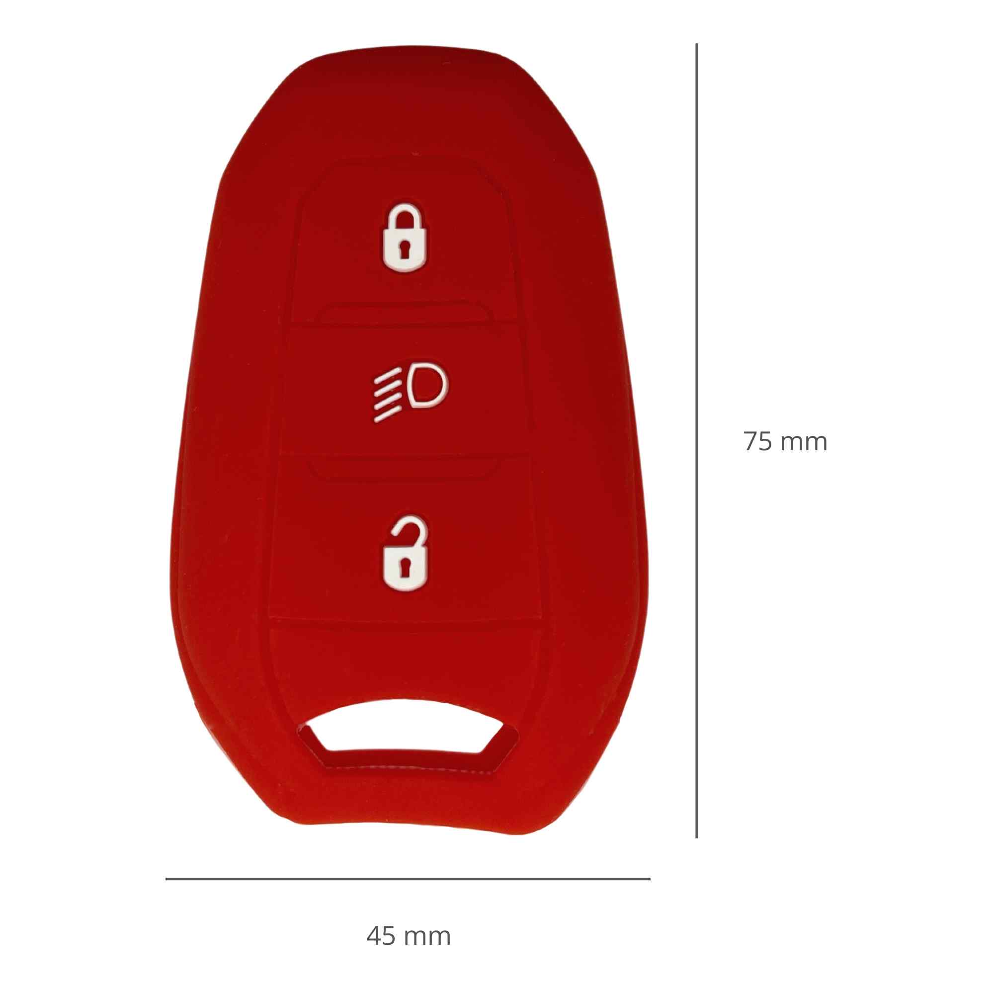 Funda silicona mando llave de coche 3 botones compatible con Peugeot Rojo - imagen 5