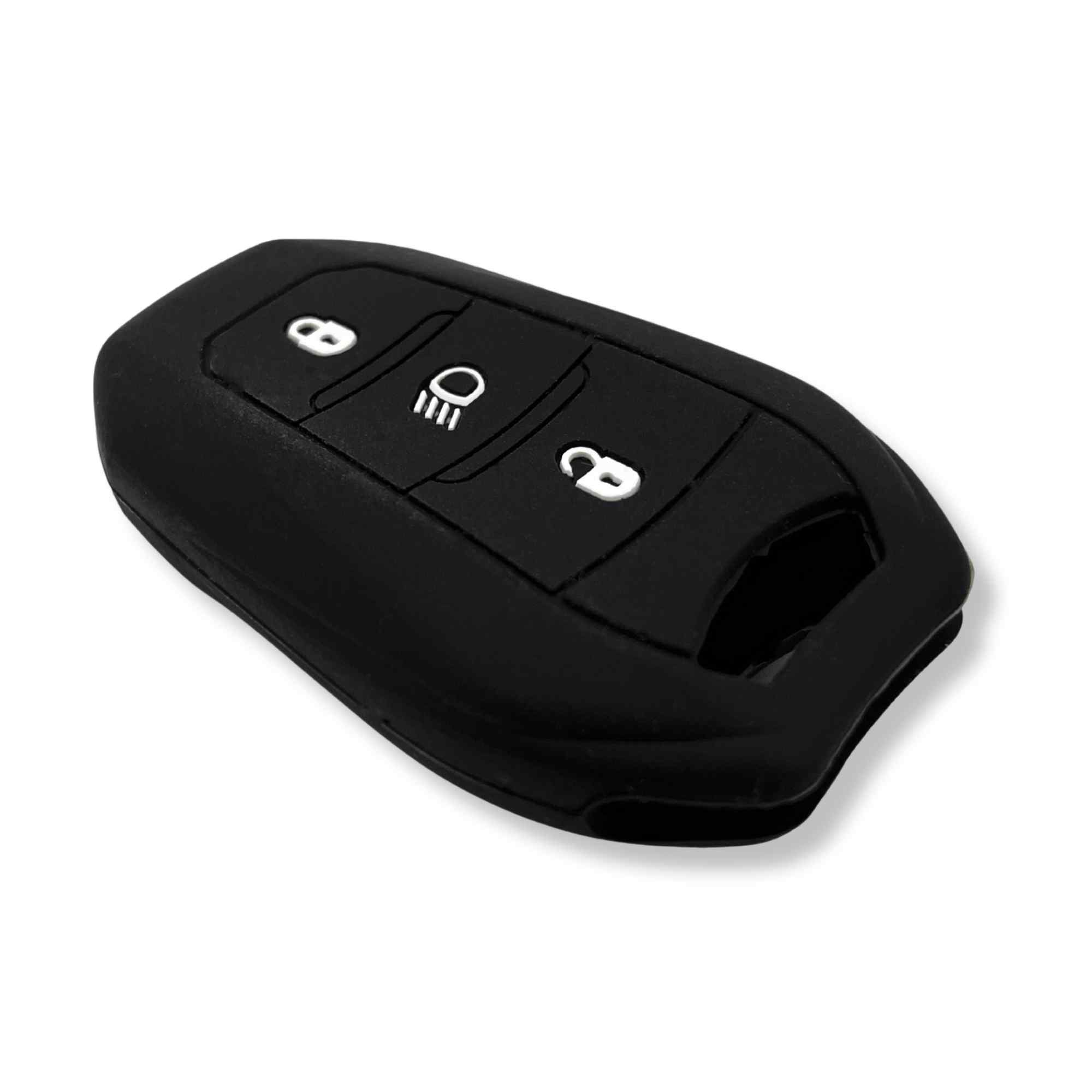 Funda silicona mando llave de coche 3 botones compatible con Peugeot negro - imagen 2