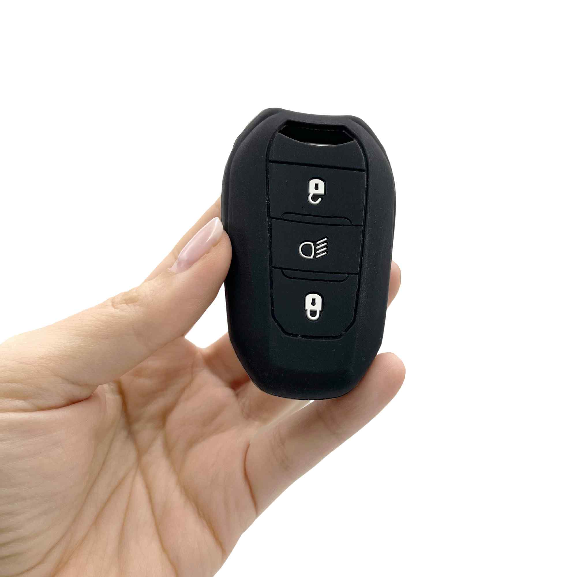 Funda silicona mando llave de coche 3 botones compatible con Peugeot negro - imagen 4
