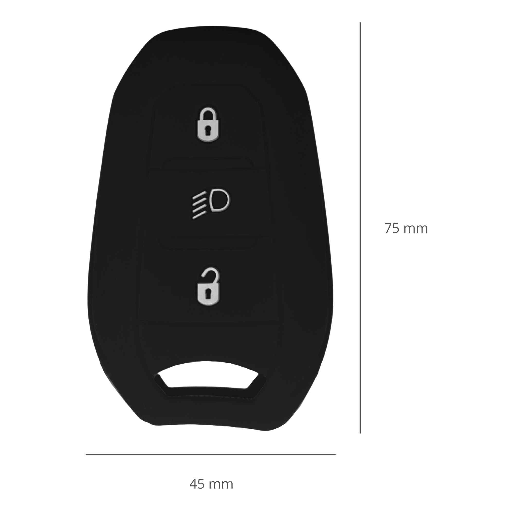Funda silicona mando llave de coche 3 botones compatible con Peugeot negro - imagen 5