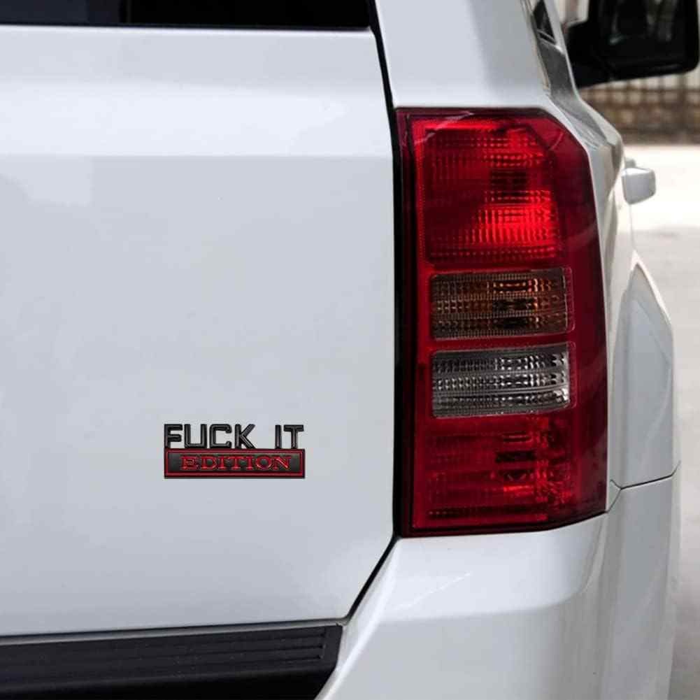 Emblema Fuck it Edition adhesivo lateral o trasero Negro y Rojo - imagen 2
