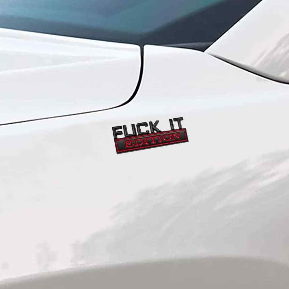 Emblema Fuck it Edition adhesivo lateral o trasero Negro y Rojo - imagen 3