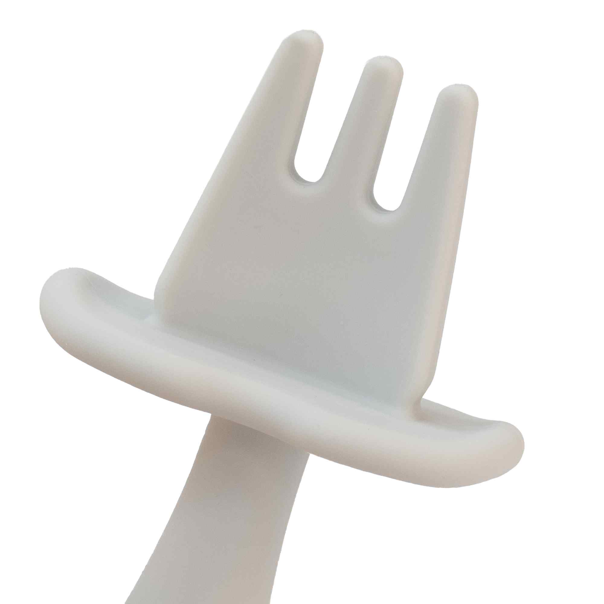 Cubiertos bebe cuchara y tenedor silicona blanco - imagen 2