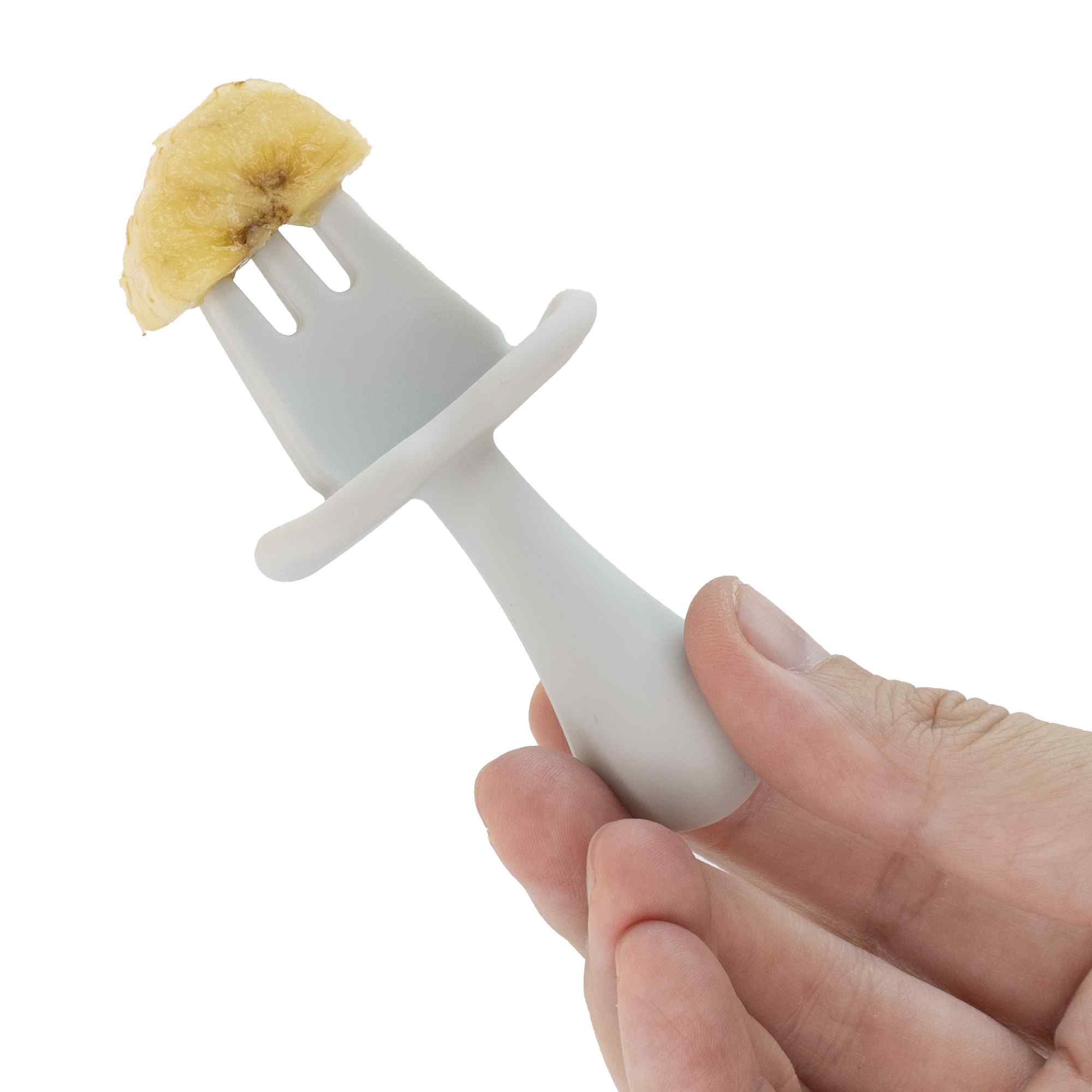 Cubiertos bebe cuchara y tenedor silicona blanco - imagen 4