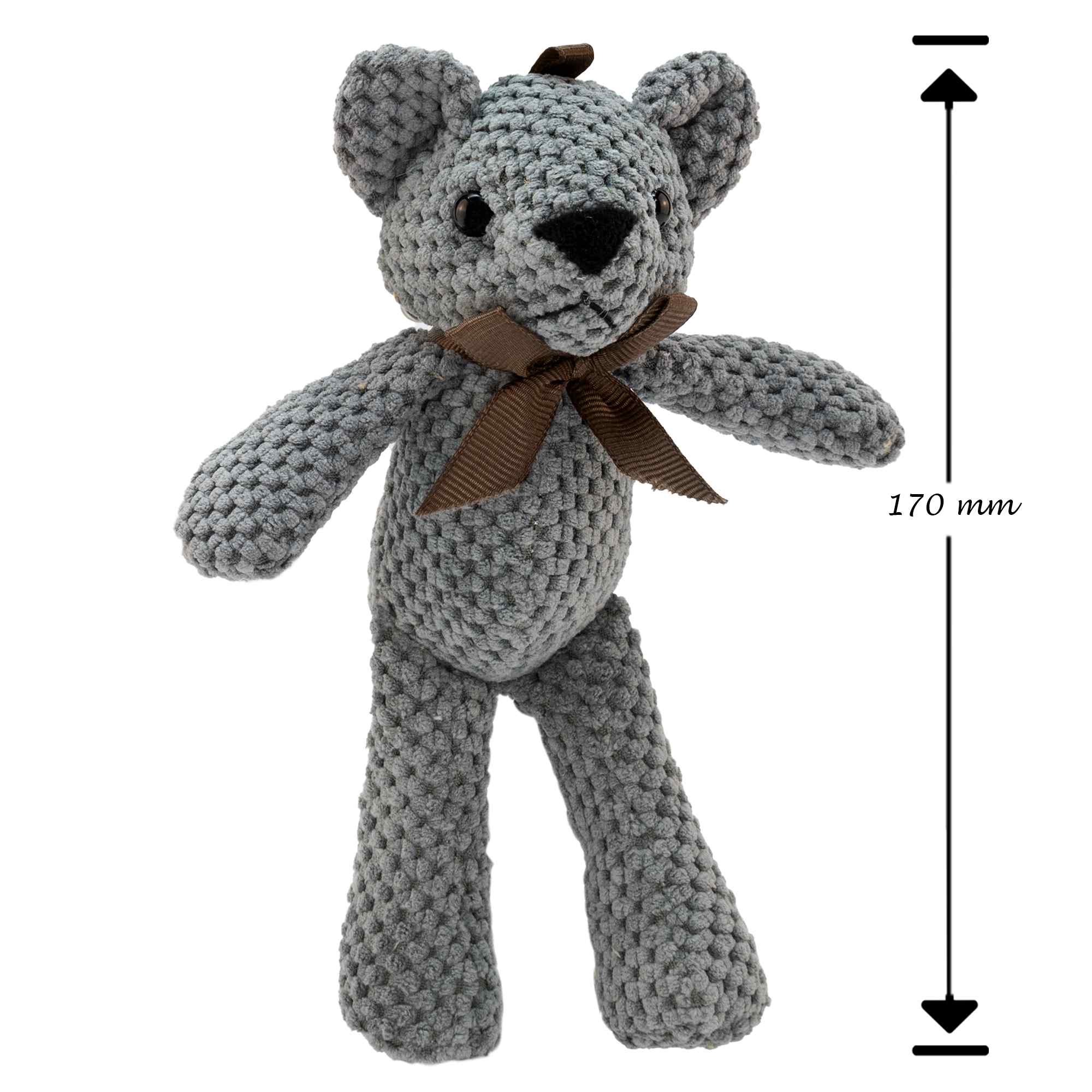 Oso de peluche gris 17 cm - imagen 3