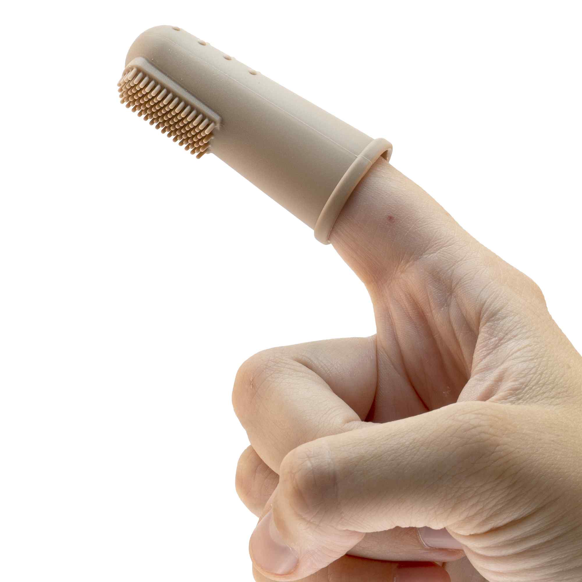 Cepillo de dientes para bebés suave para dedos Beige - imagen 4